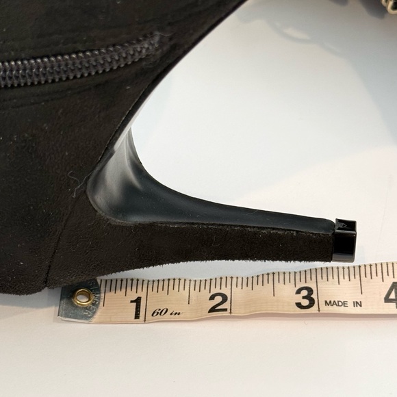 Journee Collection Black Over the Knee Boots with Gold Details - Picture 6 of 9